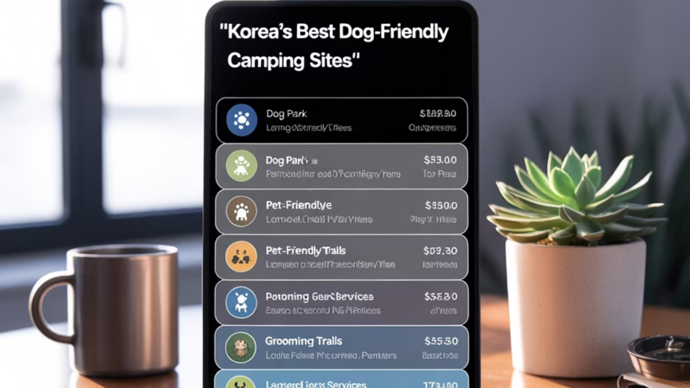 지역별 반려견 캠핑장 비교표