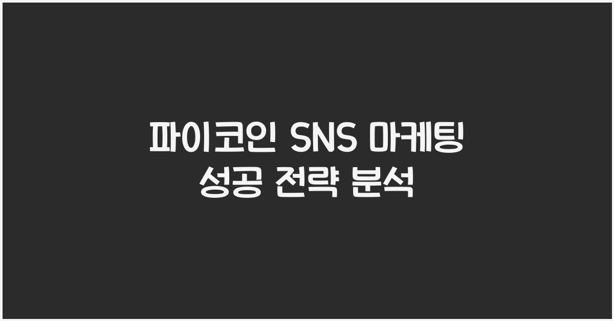 파이코인 SNS 마케팅