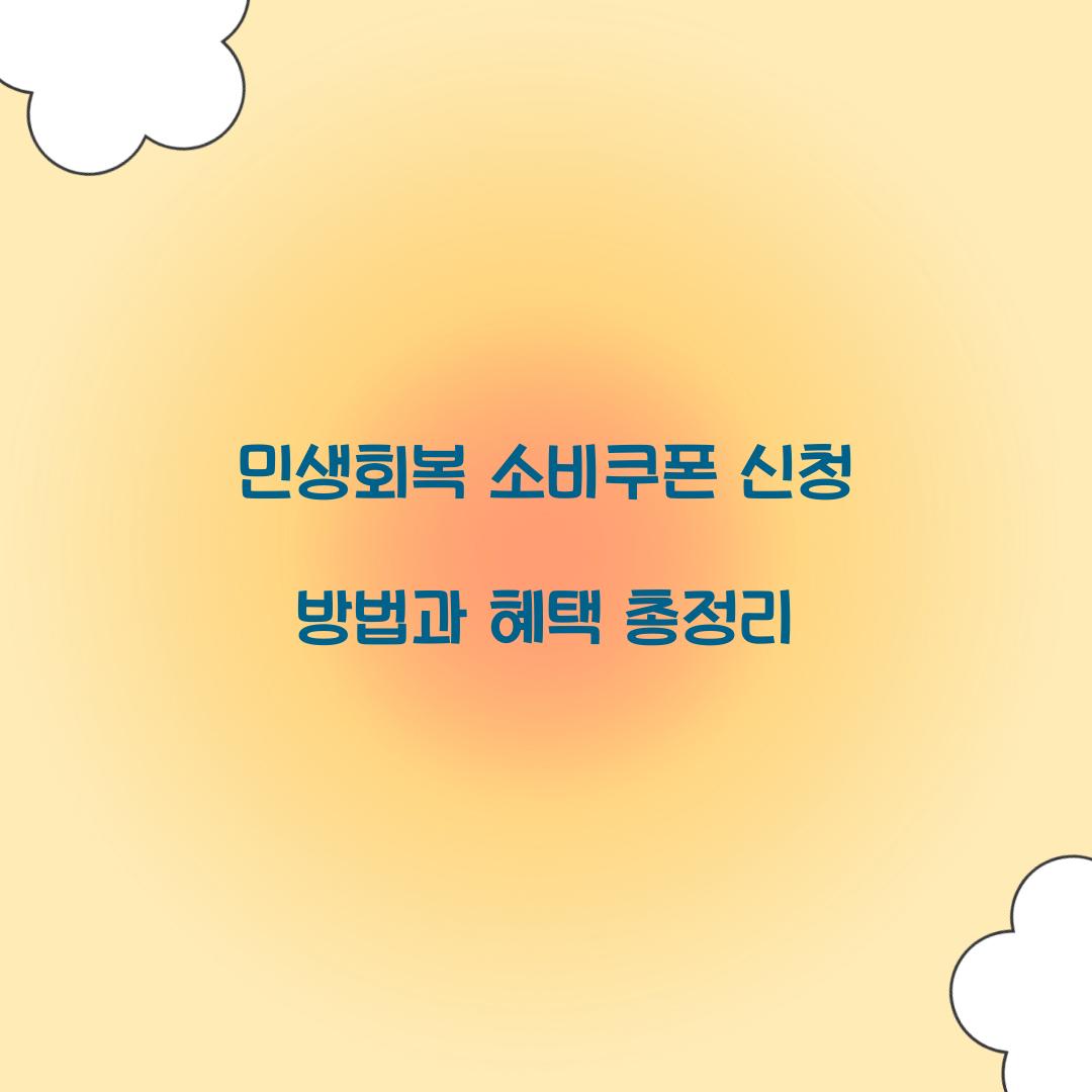 민생회복 소비쿠폰