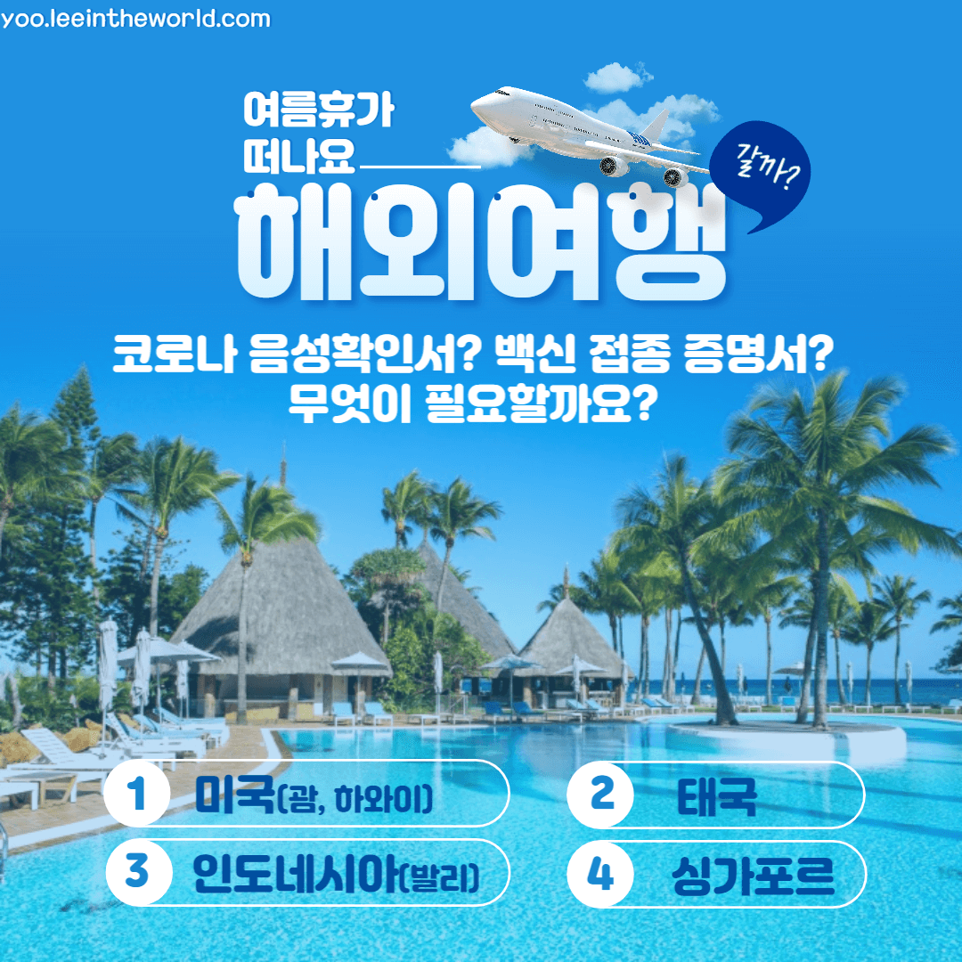 해외여행 시 코로나 관련 준비 서류