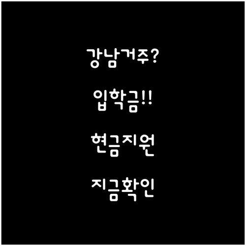 강남구 거주 타지역 진학 신입생 입학..