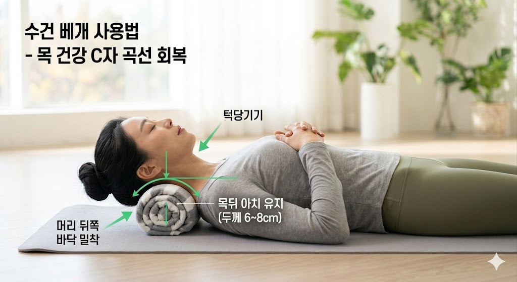 수건 베개 사용법