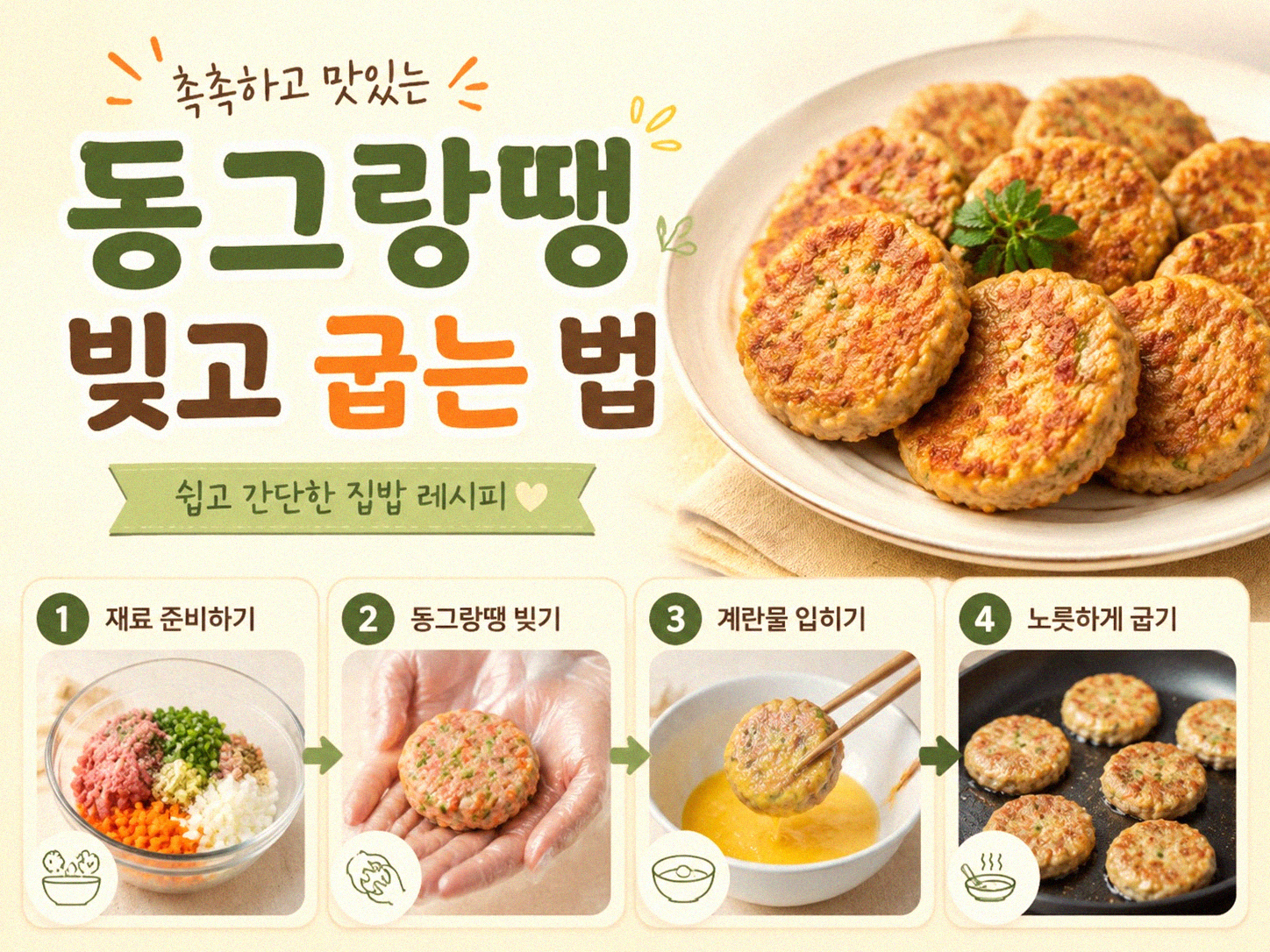 집에서 동그랑땡 만들기, 이것만 알면 실패 없어요