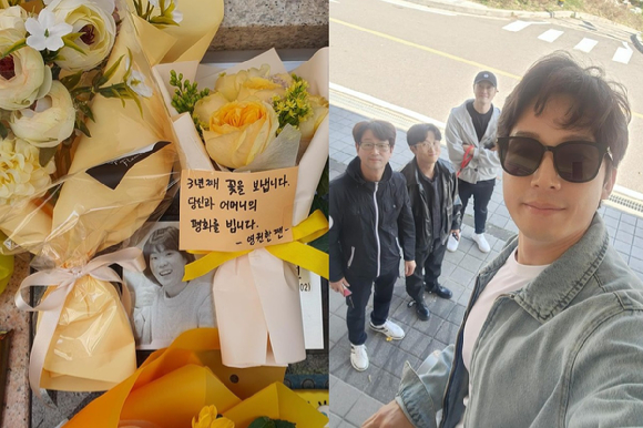 개그맨 박성광이 동료 개그맨들과 함께 개그우먼 박지선의 납골당을 찾았다. [사진=박성광 인스타그램]