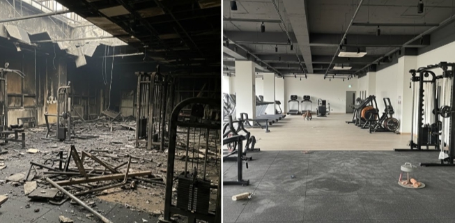 헬스장 화재청소 전후