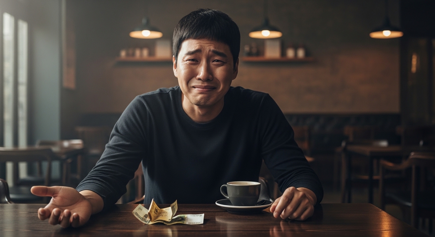 돈으로 힘들어하는 남성