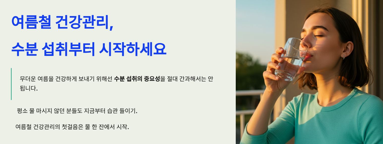 여름철 건강관리, 수분 섭취부터 시작하세요