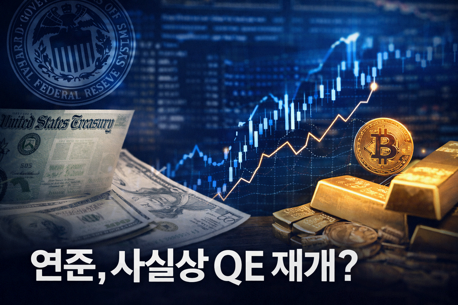 (속보)연준이 돈을 다시 풀기 시작했다? 국채 매입에 뉴욕증시·비트코인·금값이 동시에 움직인 이유