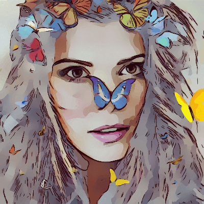 코에 붙은 나비