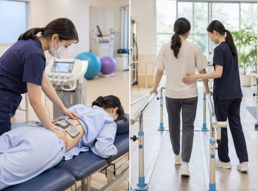 허리디스크 치료 받는 사진