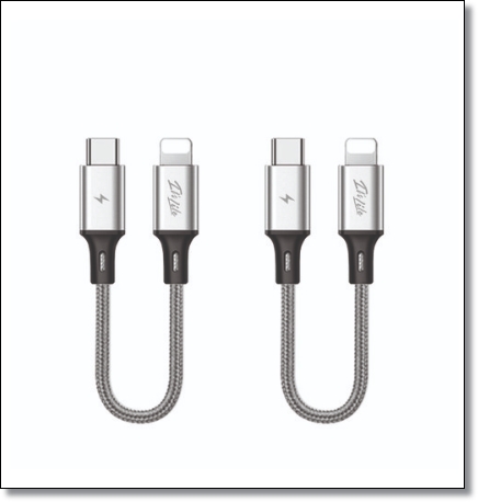 아이폰 14 추천 액세서리 이츠라이프 메탈 PD C타입-8핀 숏 고속 충전케이블 2p