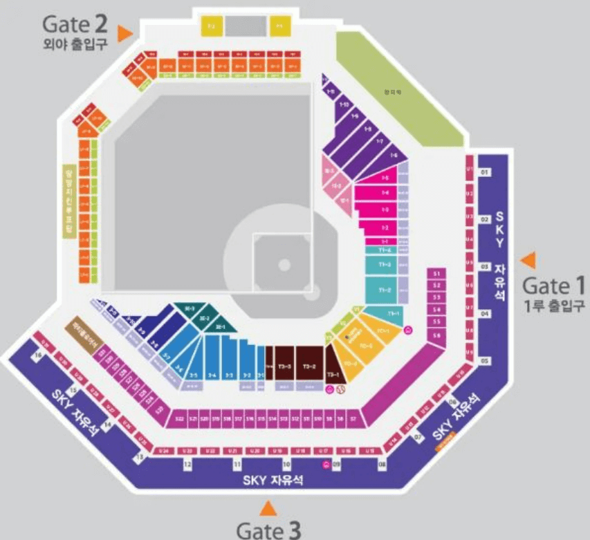 대구 라이온즈 파크 좌석배치도