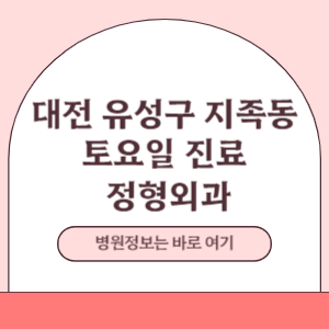 대전 유성구 지족동 토요일 정형외과 진료 병원