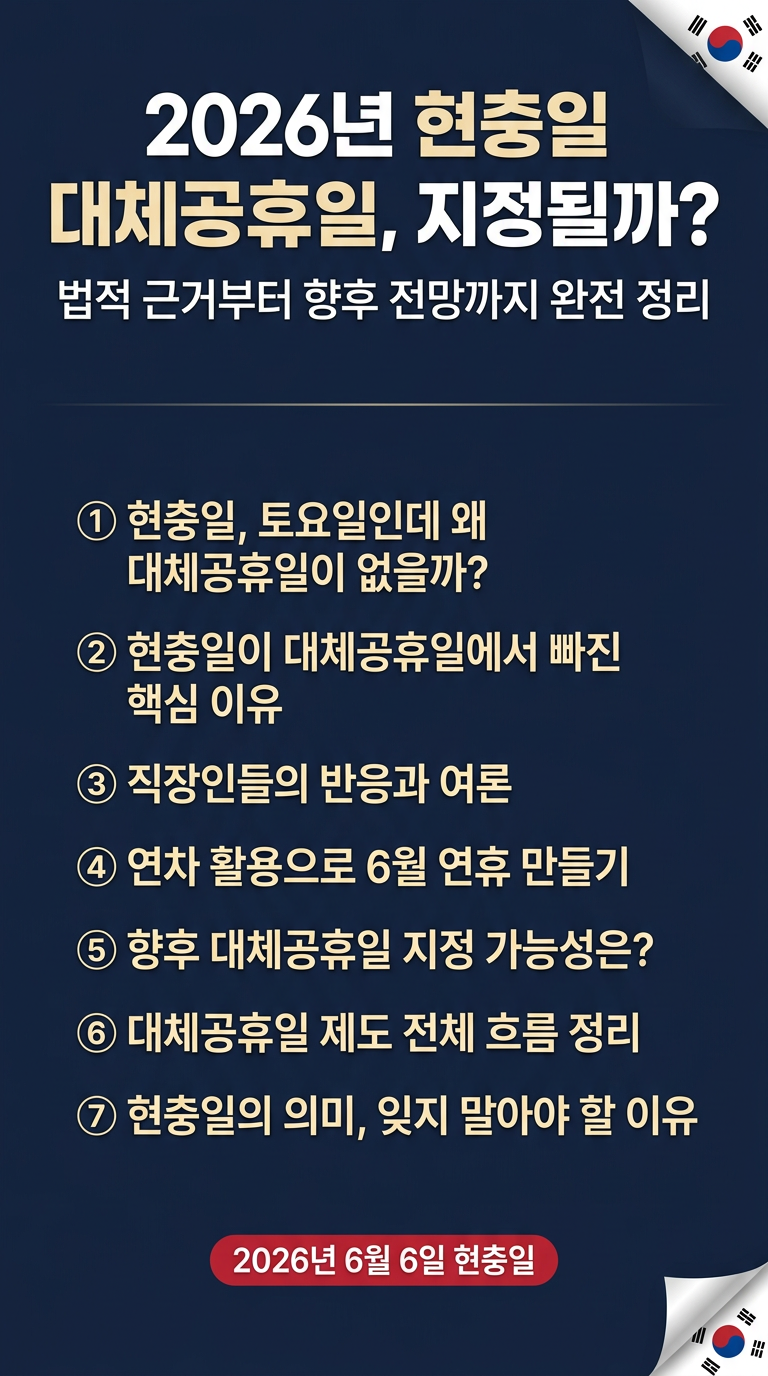 2026년 현충일 대체공휴일 지정 될까? 가능성, 이유, 반응, 향후 전망