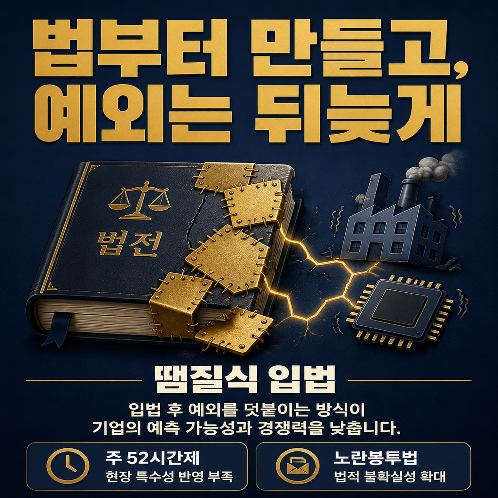법부터 만들고, 예외는 뒤늦게
