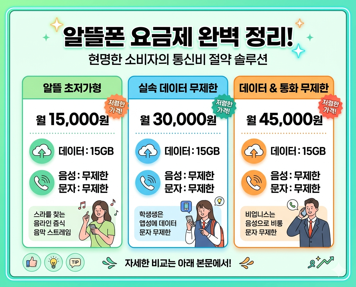 alt="알뜰폰 요금제 절약 설명 이미지"