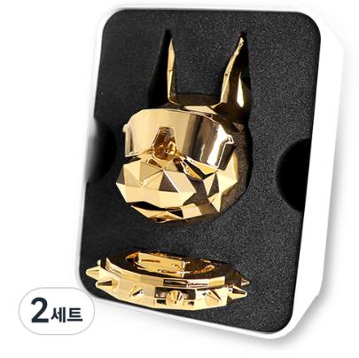 에어디 도베르만 차량용 방향제 24K골드 블랙체리향 본체 + 리필 2p&#44; 1개&#44; 2세트
