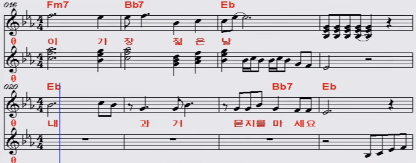 오유진(김용임) 오늘이 젊은 날 악보