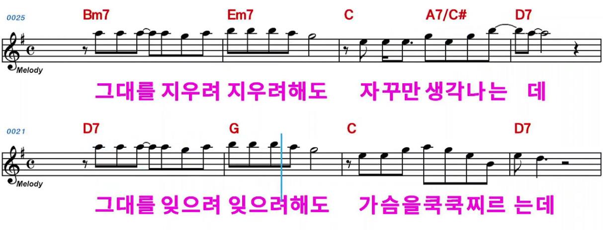 류원정 - 미운정 고운정 악보