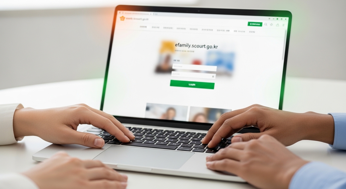 다양한 간편 인증 서비스로 대법원 전자가족관계등록시스템에 접속하여 온라인으로 서류를 발급받는 모습.