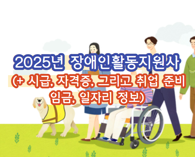 2025년 장애인활동지원사: 시급, 자격증, 그리고 취업 준비 완벽 가이드