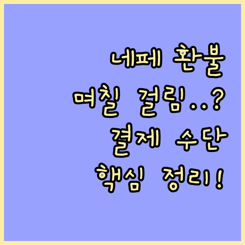 네이버페이 환불 절차와 결제 수단별 ..