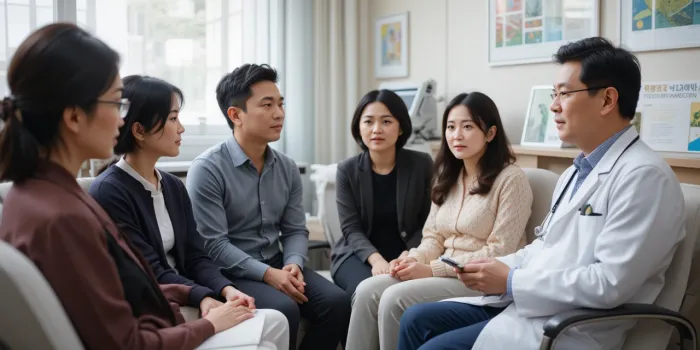 췌장암 생존율 설명 듣는 환자와 가족