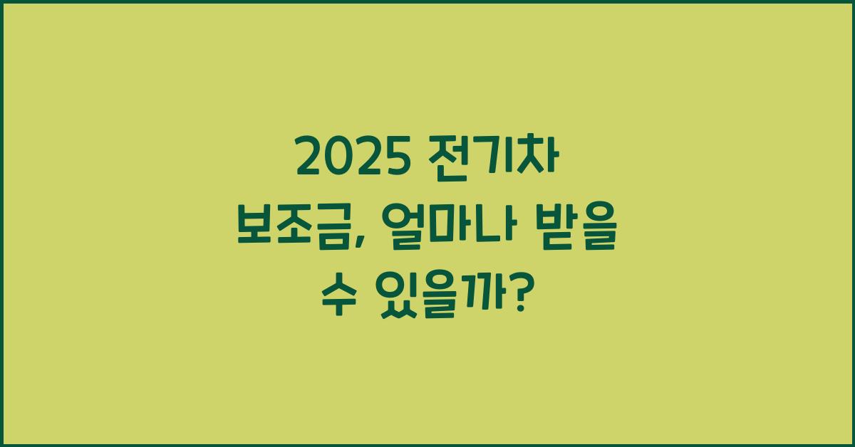 2025 전기차 보조금
