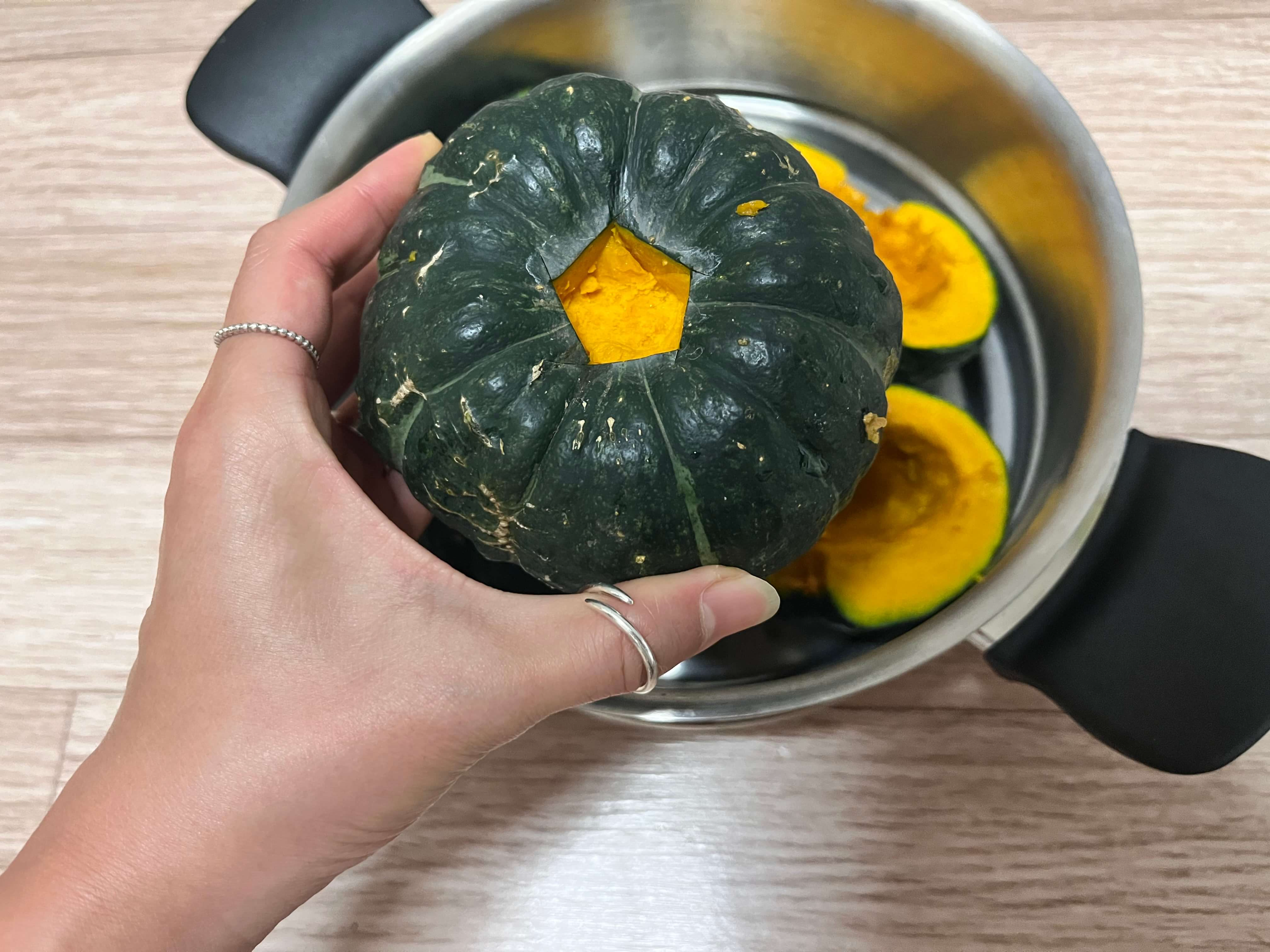 단호박(미니 밤호박) 찌는법, 단호박 찌고 난 뒤 하얀 점