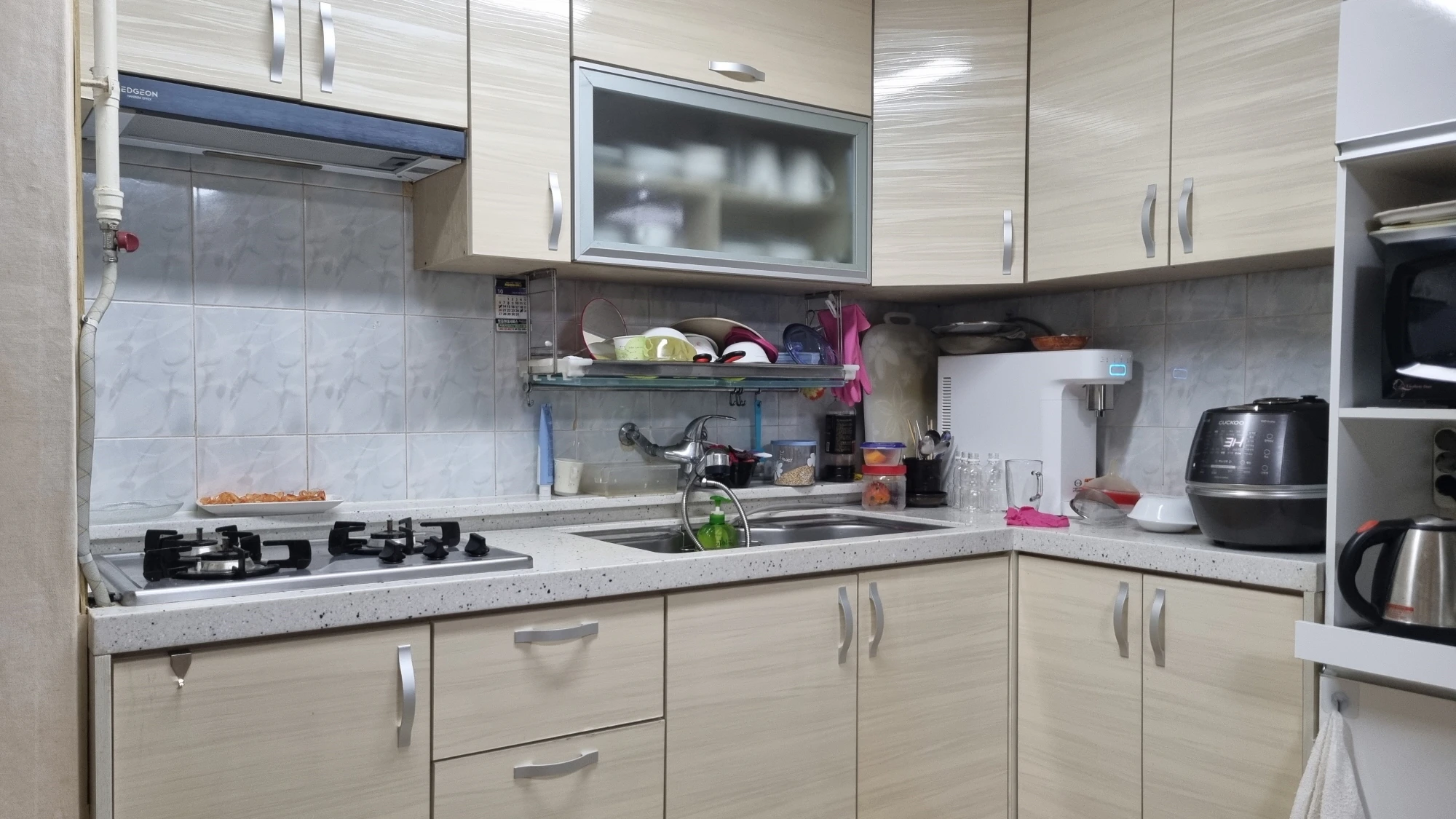 싱크대 손잡이 교체 완료 모습