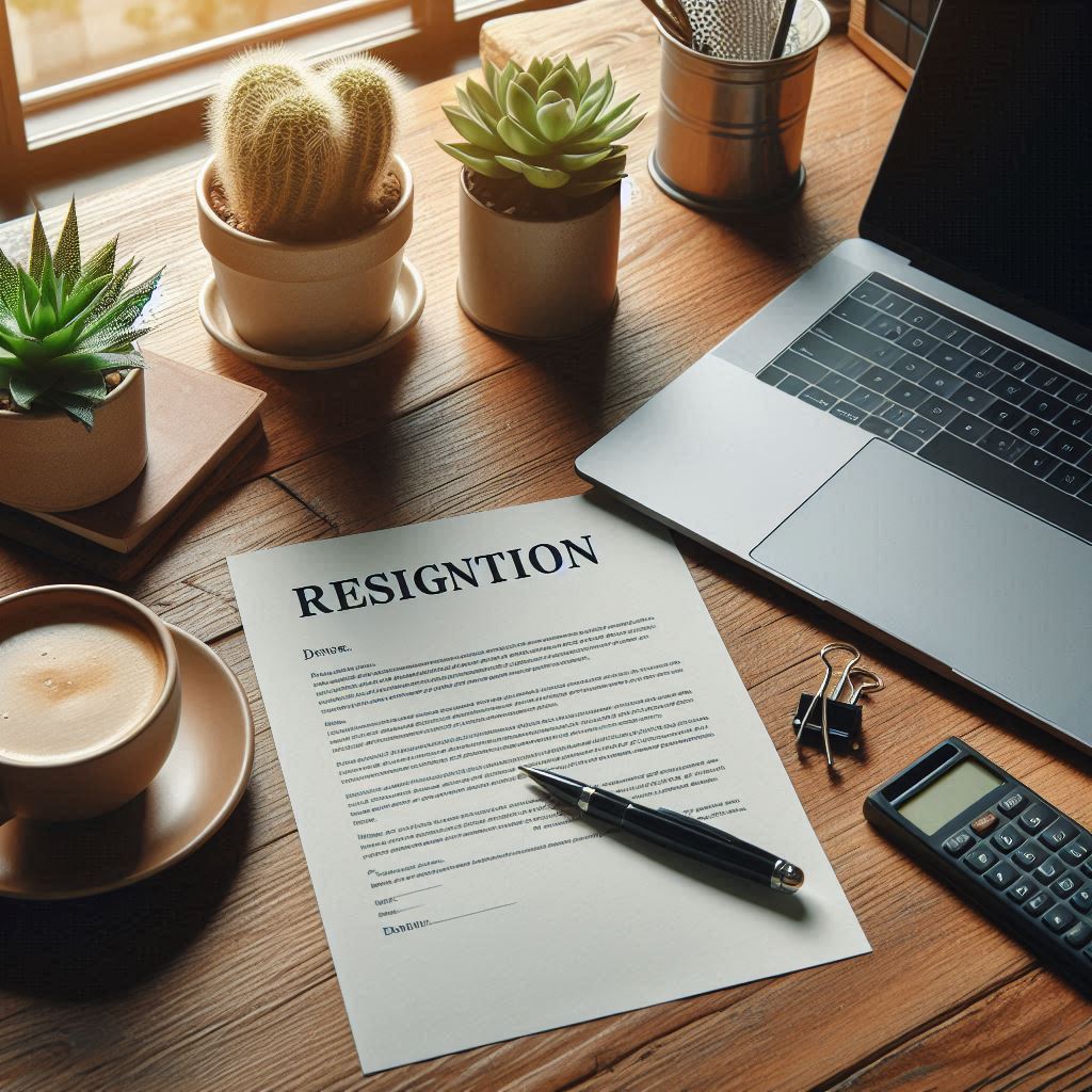 책상위사직서모습3