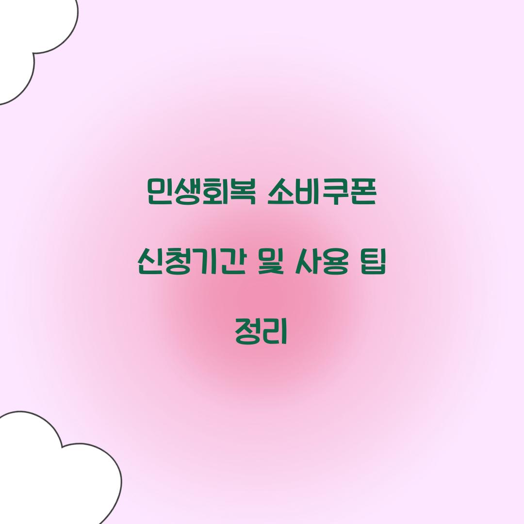 민생회복 소비쿠폰 신청기간