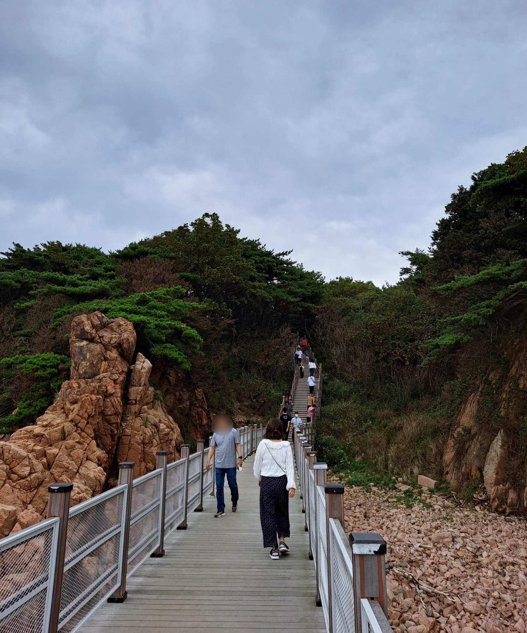 탐방로에 나온 많은 사람들