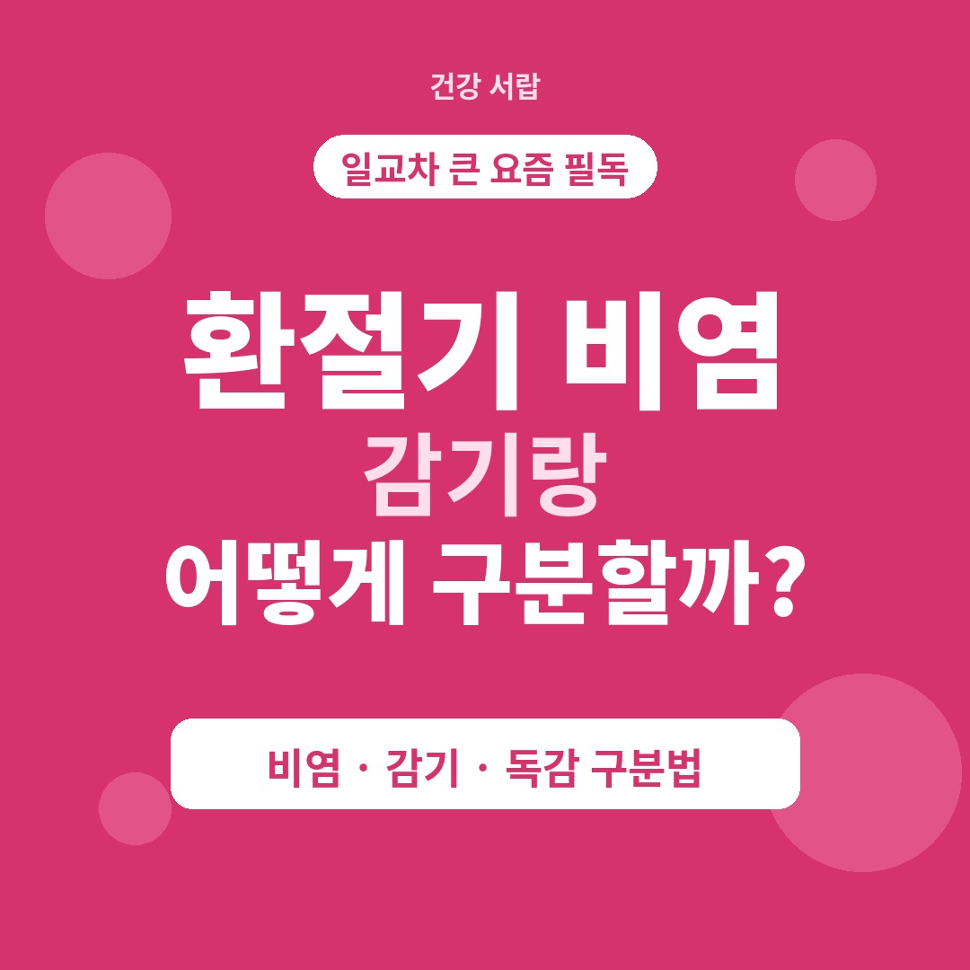 환절기 비염 감기 구분법