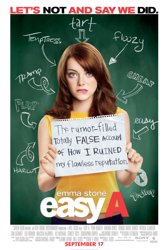 주인공 올리브가 루머와 낙인 속에서 자신의 이야기를 써 내려가는 모습을 담은 포스터. "진실은 내가 말할게"