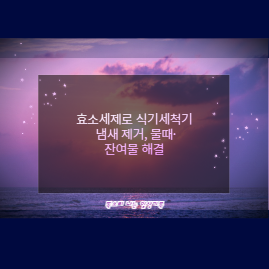 효소세제로 식기세척기 냄새 제거, 물때&middot;잔여물 해결