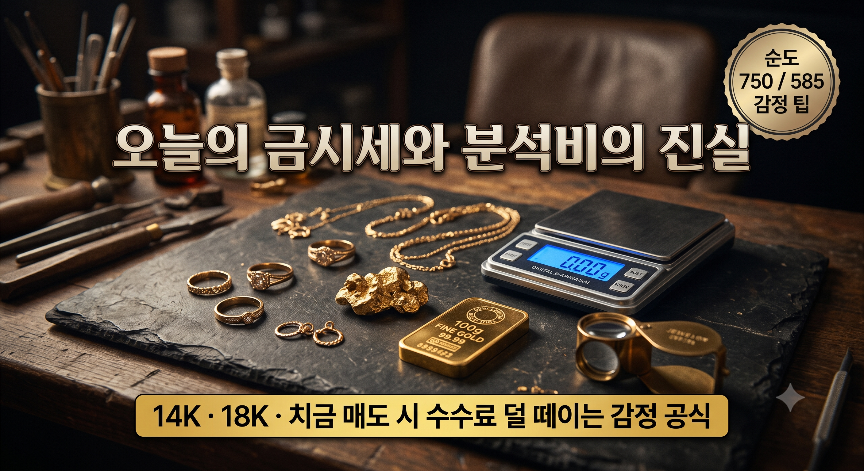 오늘의 금시세 결정 원리와 14K&middot;18K&middot;치금 매도 시 분석비 공제 차이