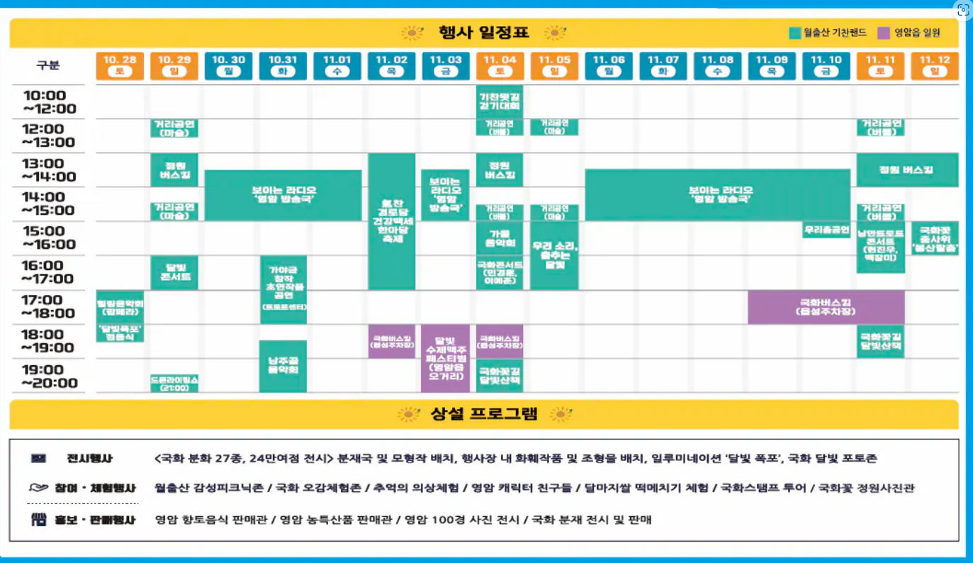 월출산 국화축제 일정