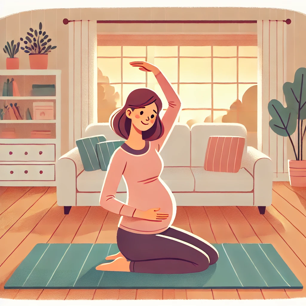 스트레칭하는 임산부