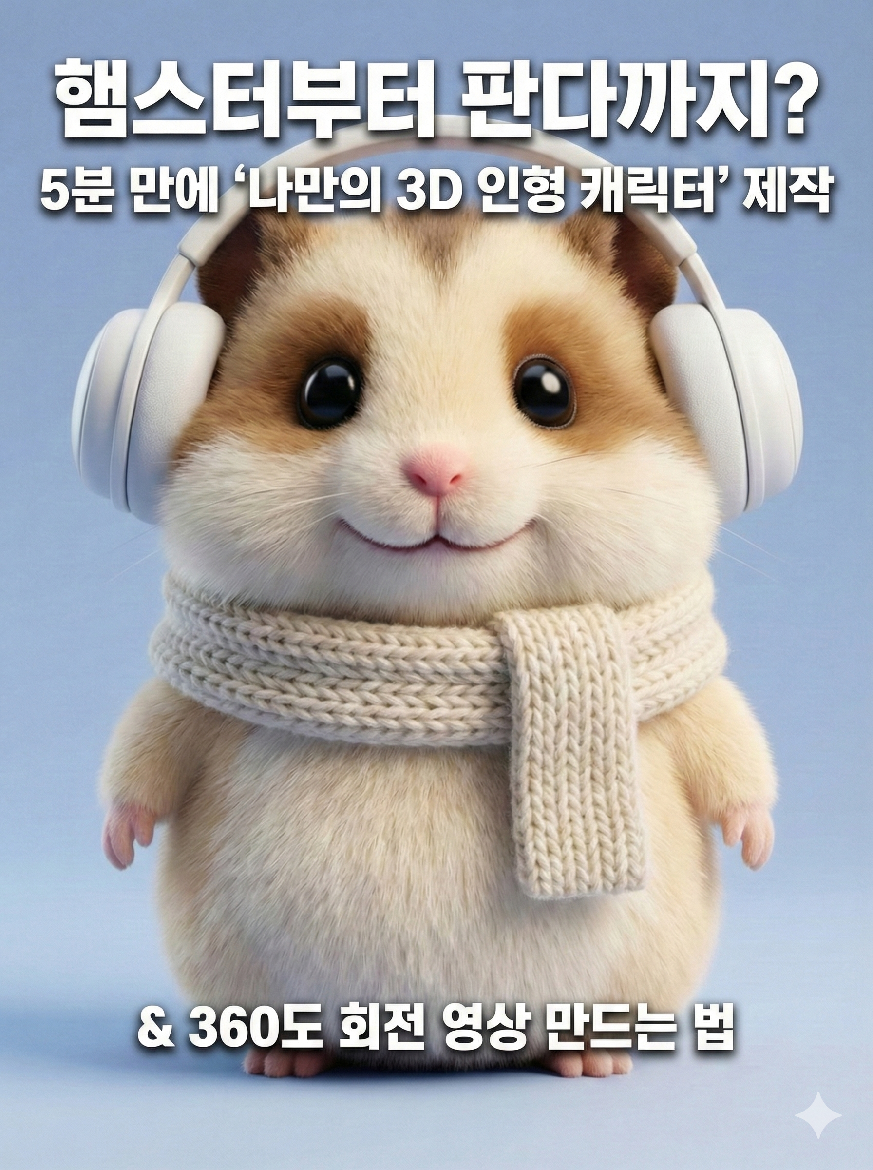 햄스터부터 판다까지? 5분 만에 '나만의 3D 인형 캐릭터' 제작 &amp; 360도 회전 영상 만드는 법