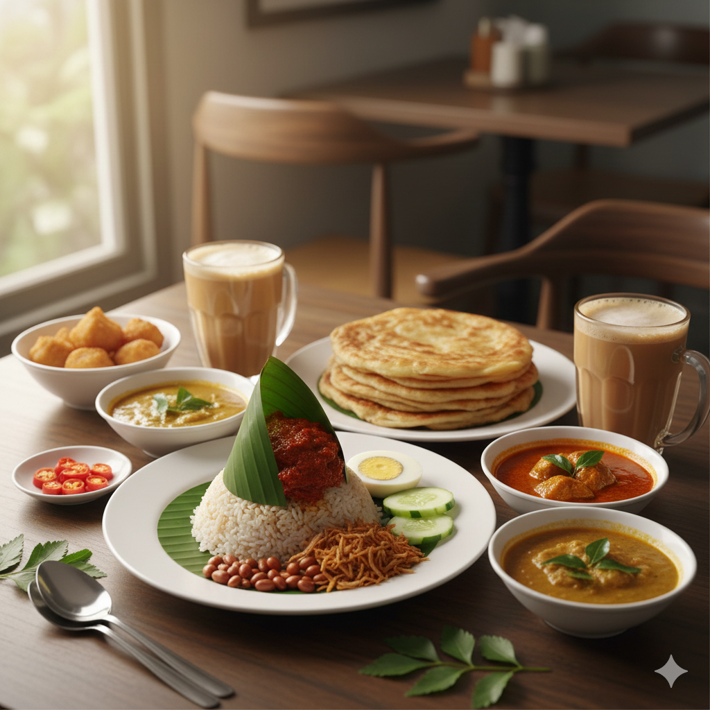 말레이시아 현지 맛을 느낄수 있는 나시르막과 로띠차나이