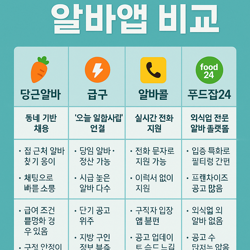 알바앱 비교 이미지