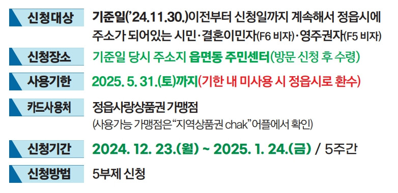 정읍시 민생회복지원금 30만원 지원 신청방법