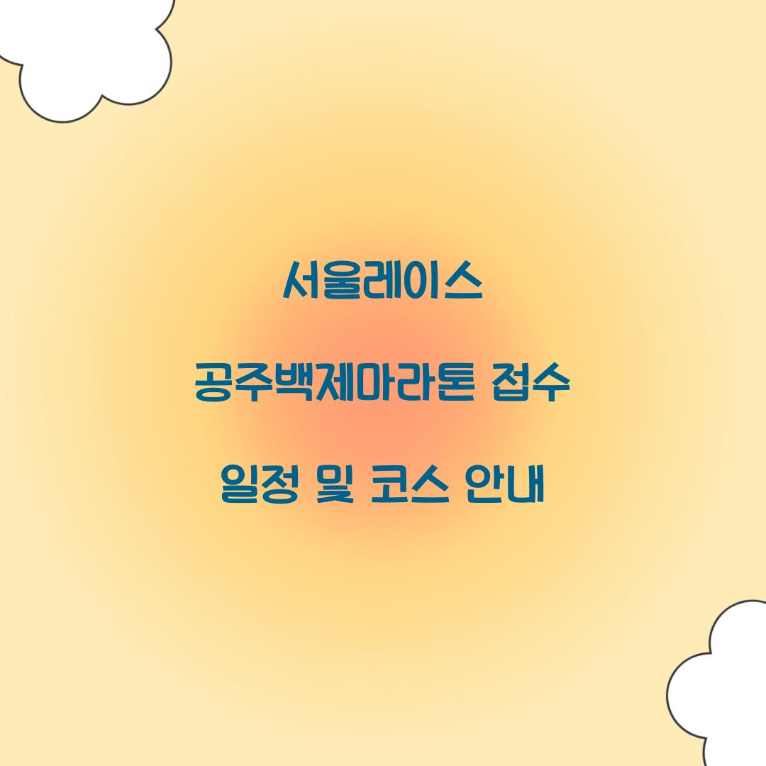 서울레이스 공주백제마라톤