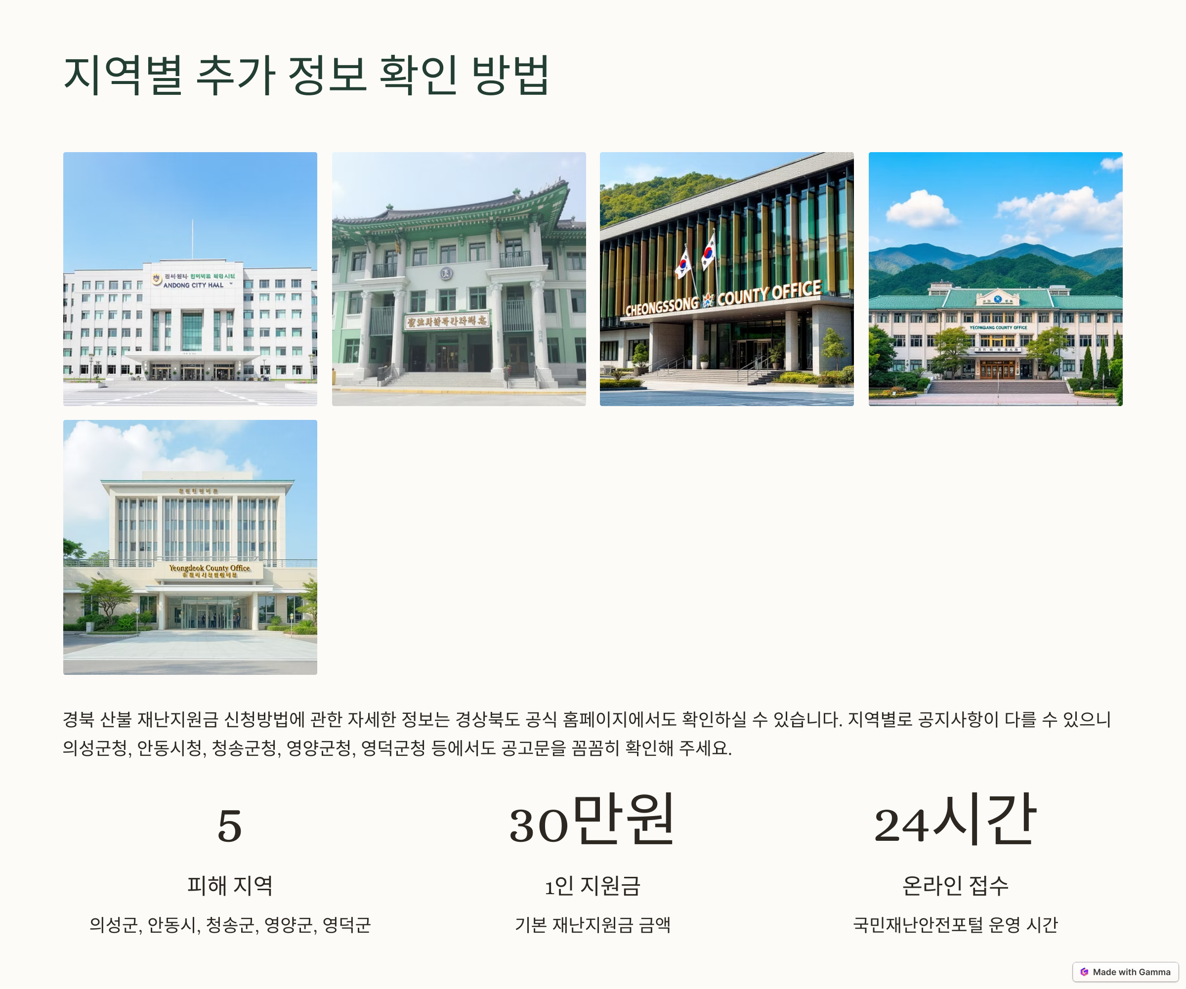 경북 산불 재난지원금 신청방법