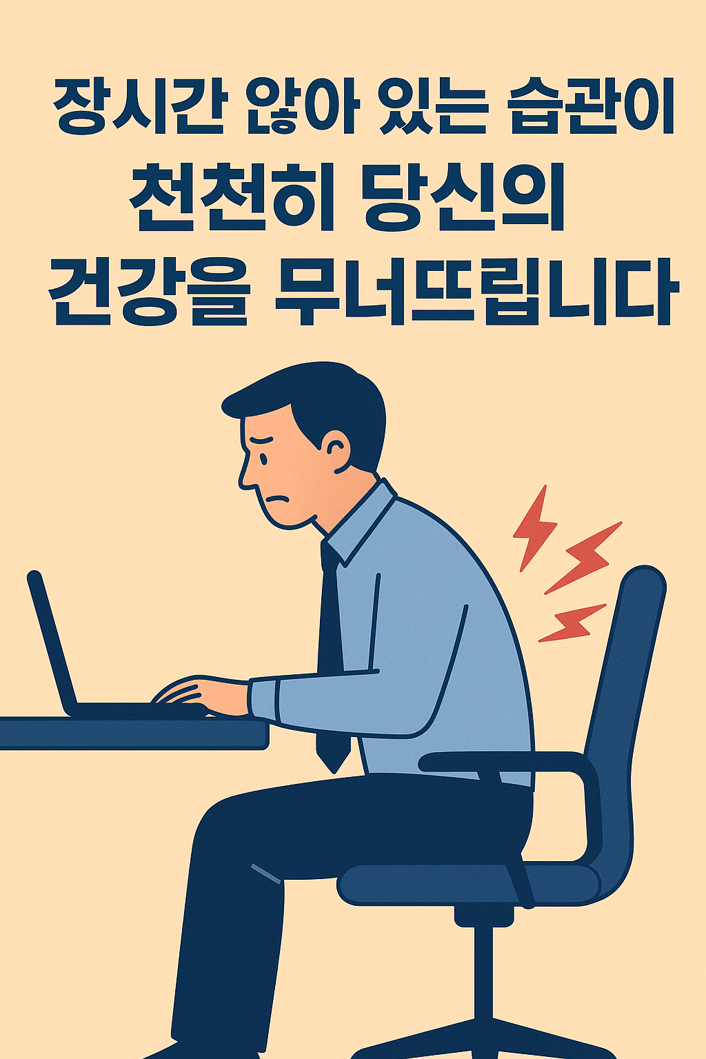 장시간 앉아 있는 습관이 천천히 당신의 건강을 무너뜨립니다
