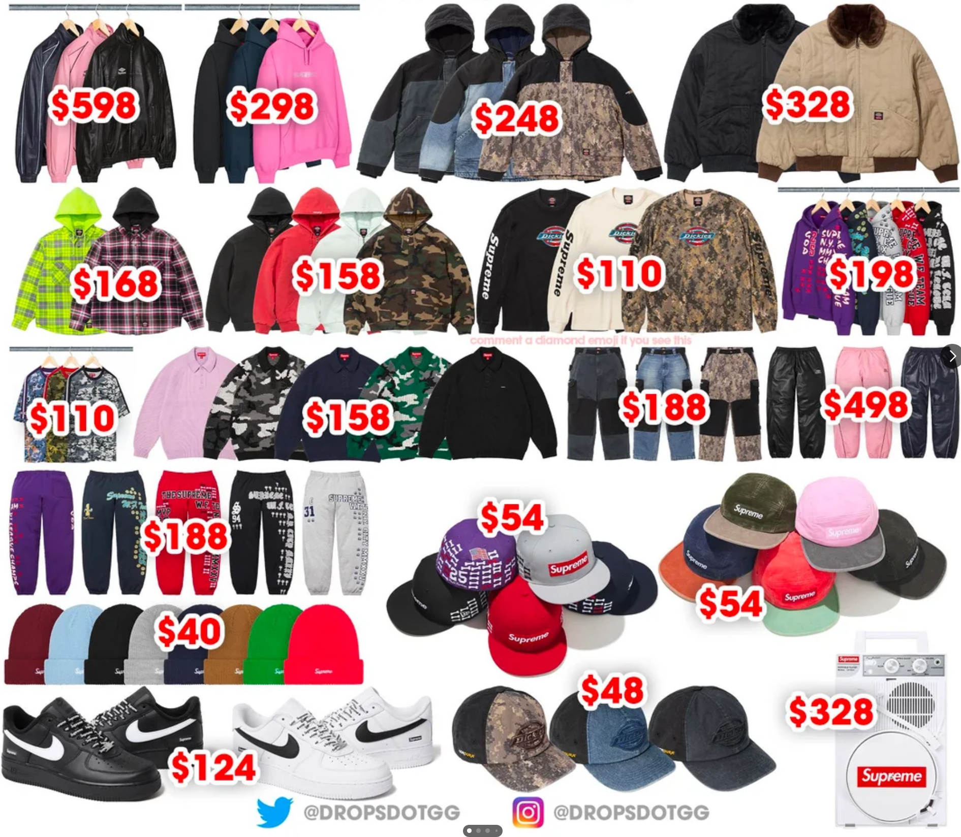 Supreme 슈프림 2025년 FW 4 Week 드랍리스트