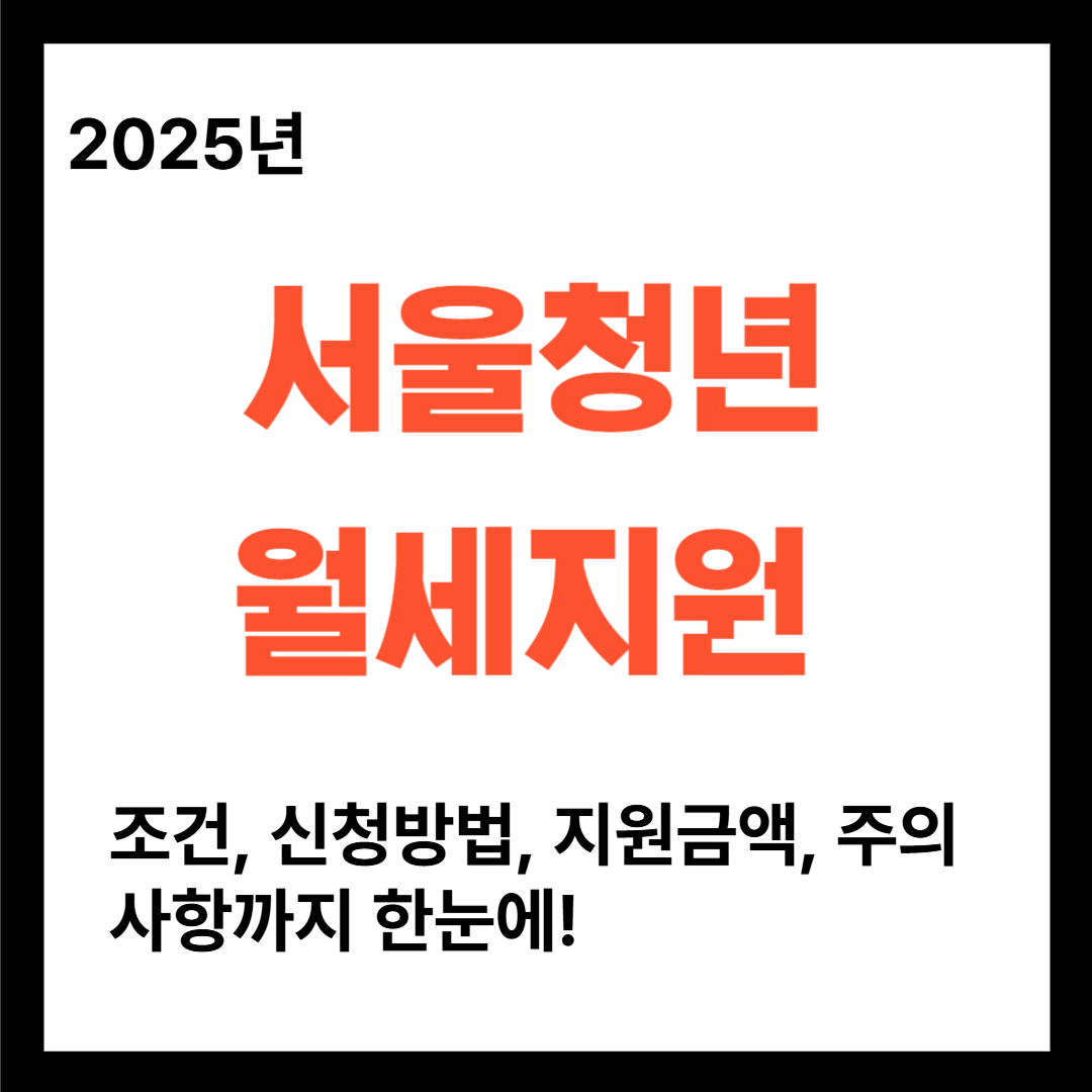 서울청년월세지원 완벽정리