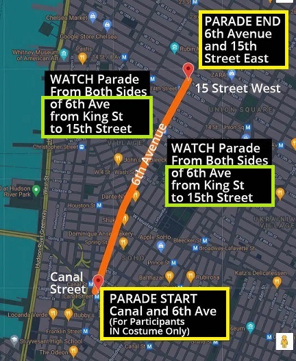 빌리지 할로윈 퍼레이드 경로