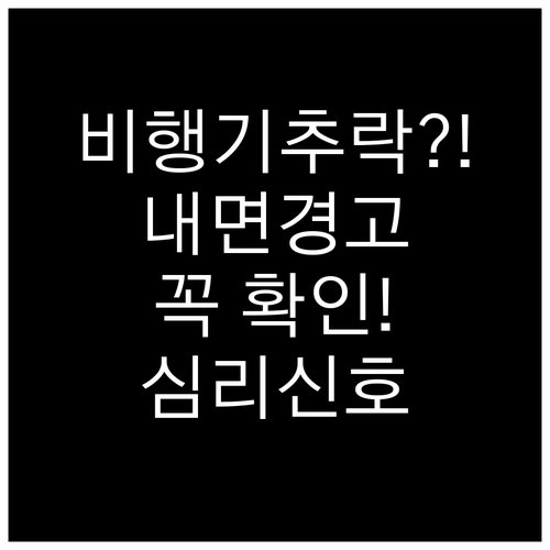비행기 추락 꿈이 알려주는 진짜 내면..